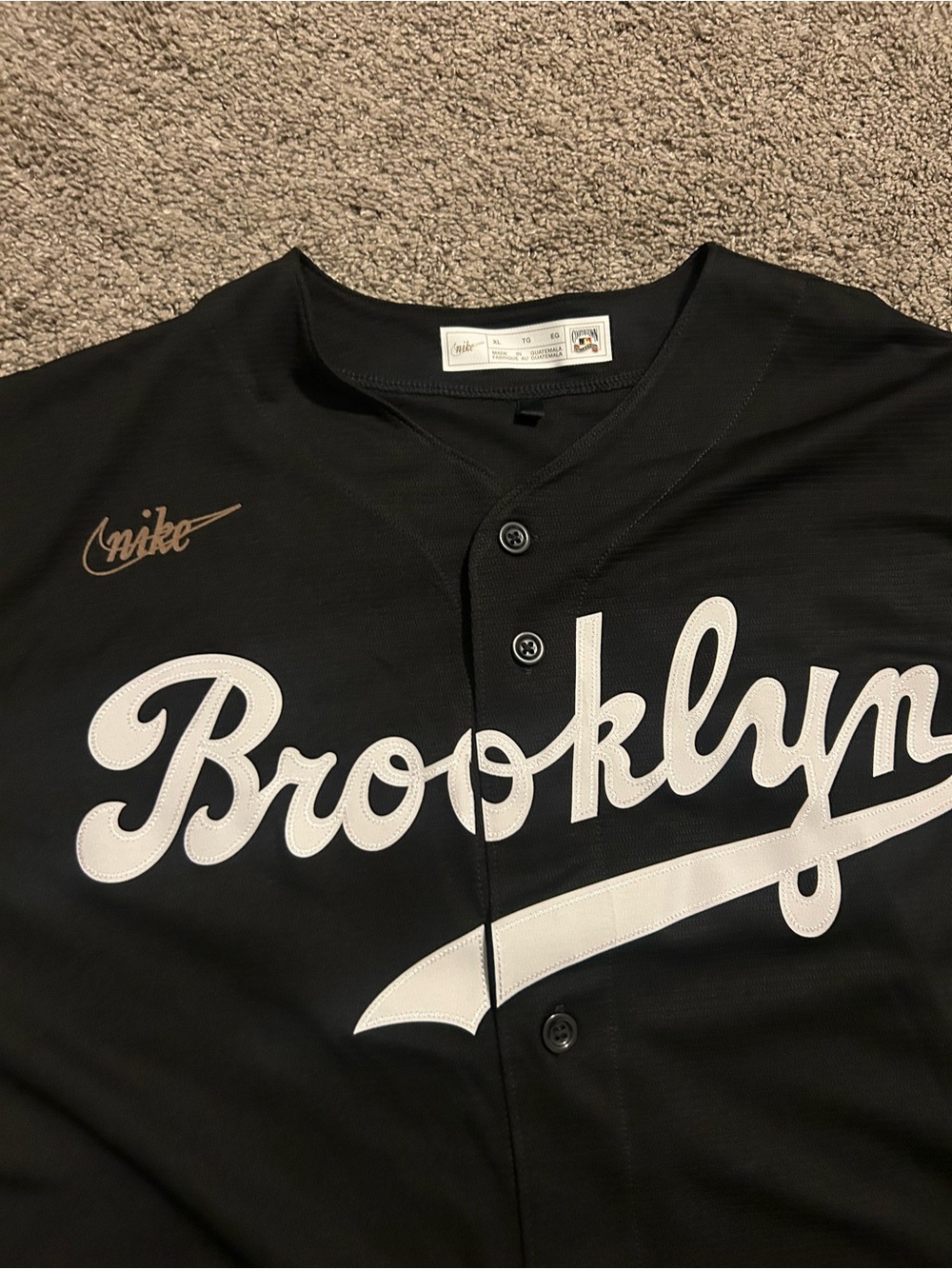 Nike Black Tee with Gold Swoosh and Cooperstown Patch - Picture 2 of 5